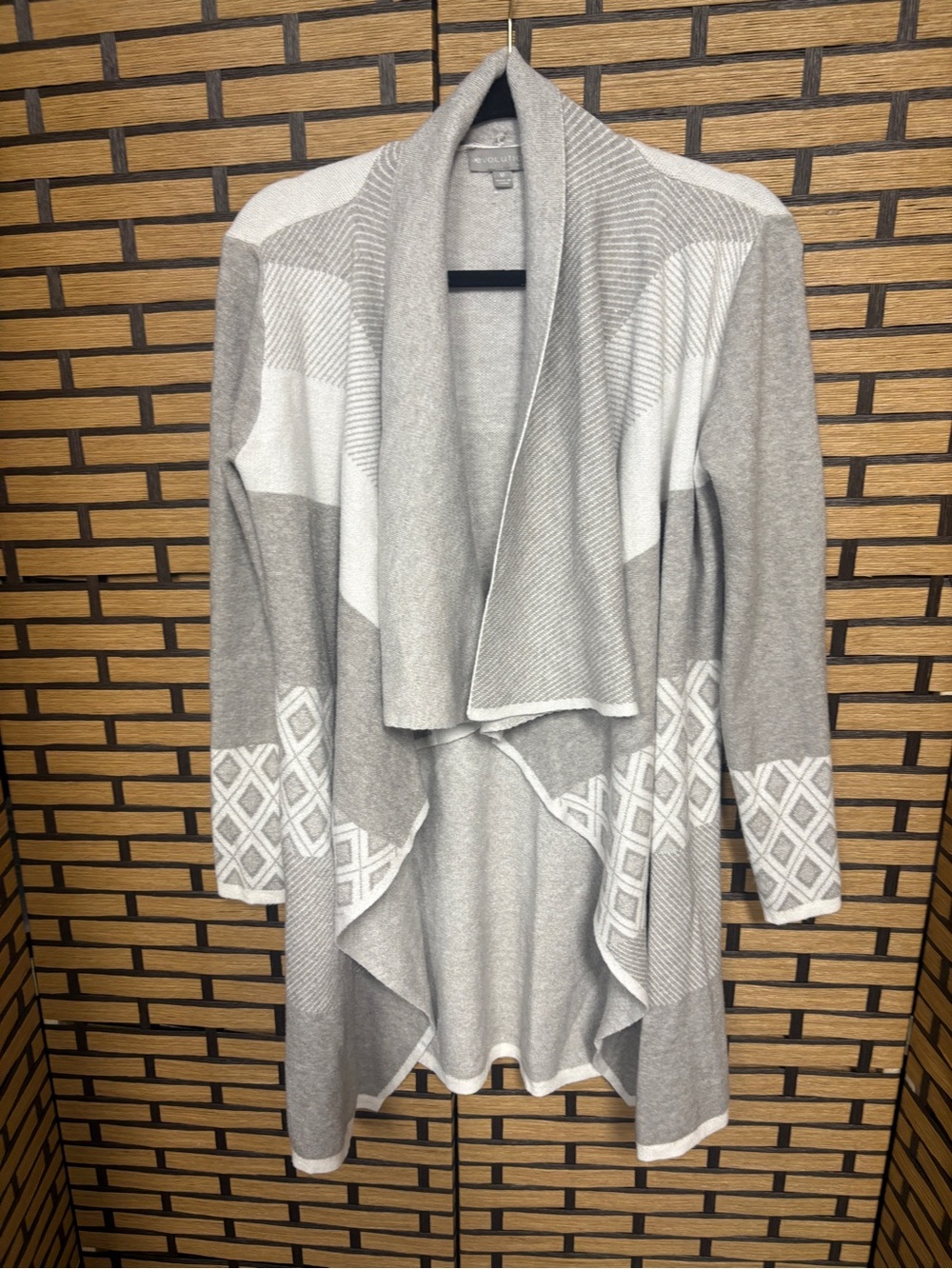 Evolution gray and white cardigan size medium